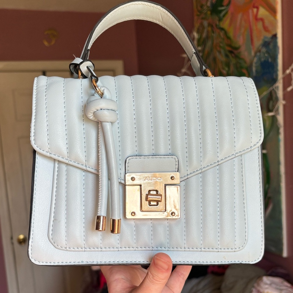 Aldo Sky Blue Quilted Crossbody Bag